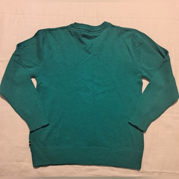 Nautica boys medium or 10/12 V neck pullover medium green shade EUC - Picture 3 of 4
